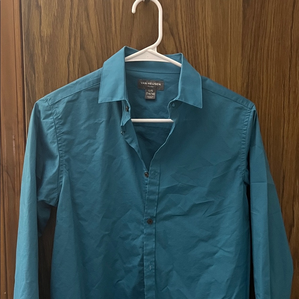 Van Heusen Kid’s Teal Button Down Shirt